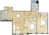 2 Bed1 Bath 985sf Floor Plan 2 Bed1 Bath 985sf Floor Plan at Clayborne Apartments, Alexandria, 22314